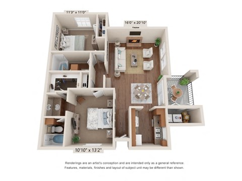 B2 | 2 BED - 2 BATH | 987 SQ FT at Tradewinds, Windcrest, Texas